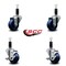 Service Caster 3'' Solid Poly Wheel Swivel 1-1/8'' Expanding Stem Caster Set 2 Brakes, 4PK SCC-EX20S314-SPUS-2-TLB-2-118 - alternate 4